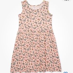 Miss Pink Girls Coral Butterfly Sleeveless Dress 6X NEW